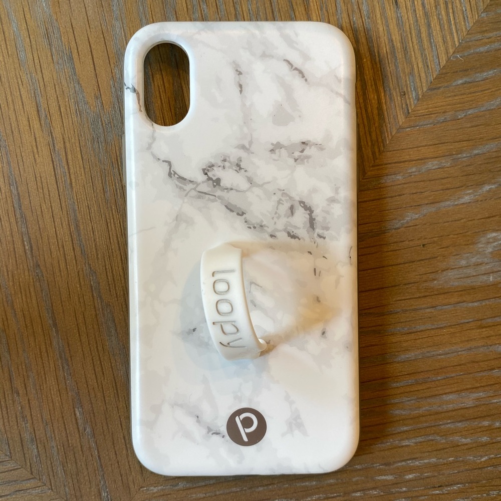 iPhone X Loopy Max Case in white marble
